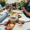 friend eating and drinking together