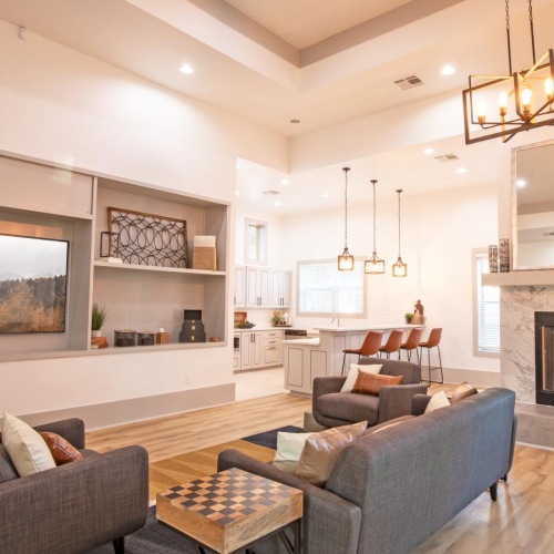 The essence of exceptional living a lounge with a fireplace seating and tv